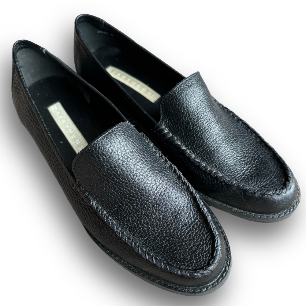 Partners Vintage Black Pebbled Leather Loafers Woman’s 7.5